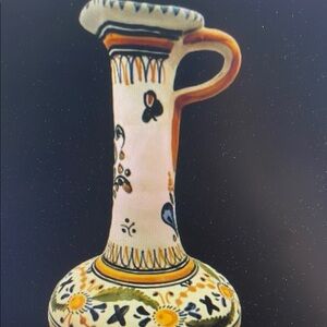Colorful Ceramic Vase with Floral Design